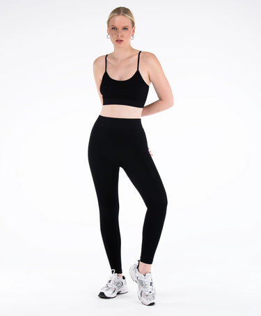Lya Seamless Toparlayıcı Fitilli Yoga & Pilates Taytı #renk_siyah